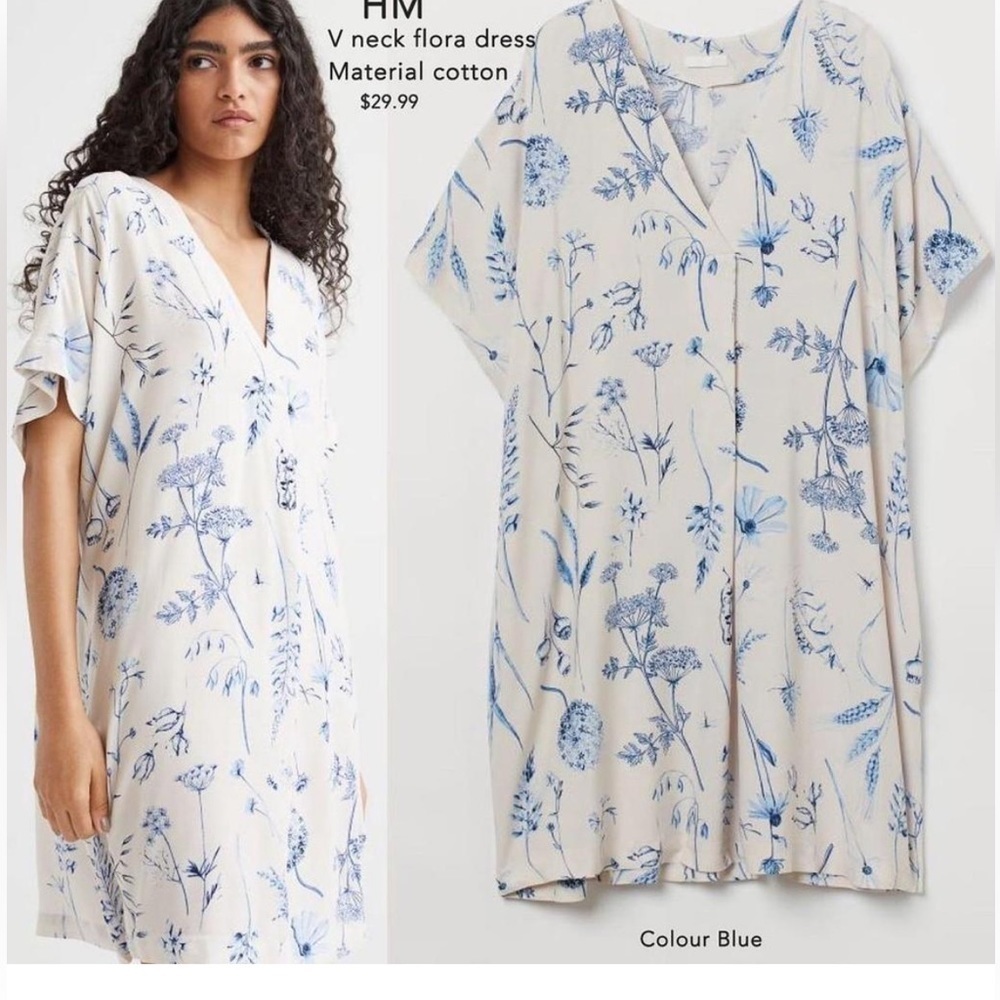 EUC H&M Knee Length Floral Dress Size XS